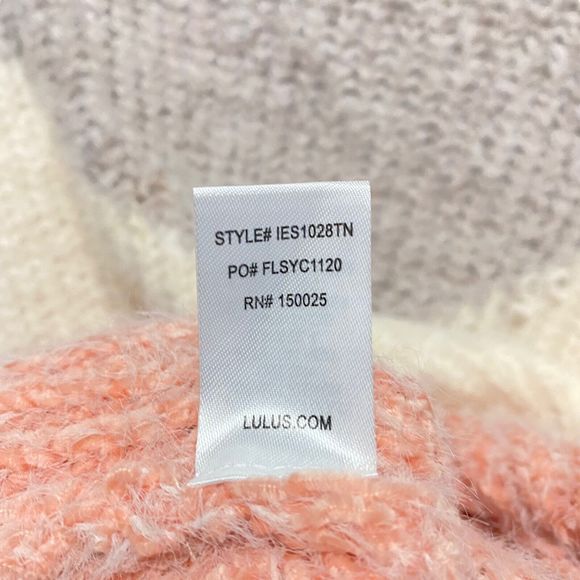 Lulu's Women's Colorblock Talk The Block Eyelash Knit Soft Sweater Size Medium - Picture 4 of 15